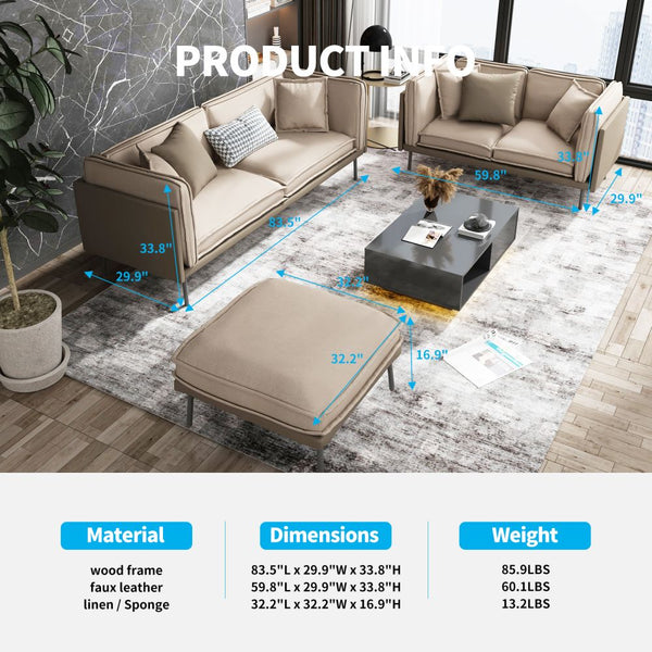Mjkone Upholstered Sectional Sofa