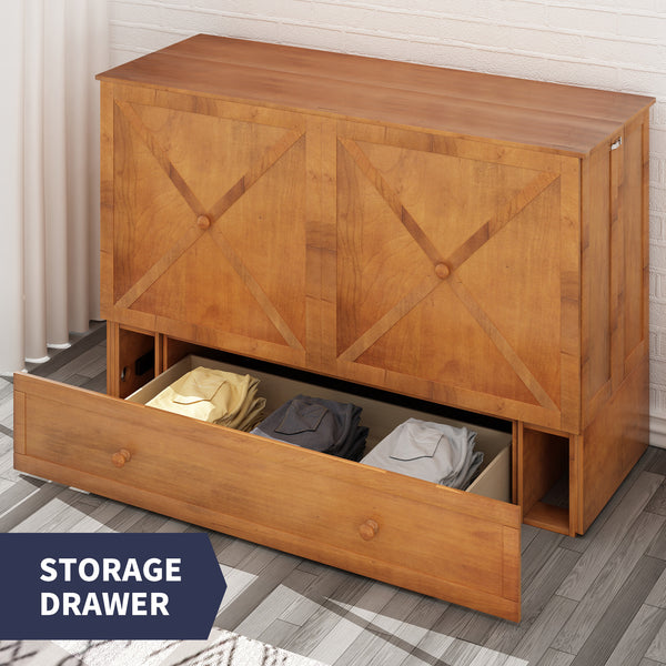 Mjkone Murphy Bed Cabinet with USB Charging Station