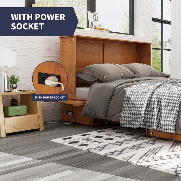 Mjkone Murphy Bed Cabinet with USB Charging Station