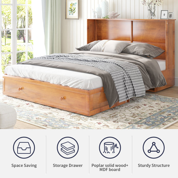 Mjkone Murphy Bed Cabinet with USB Charging Station