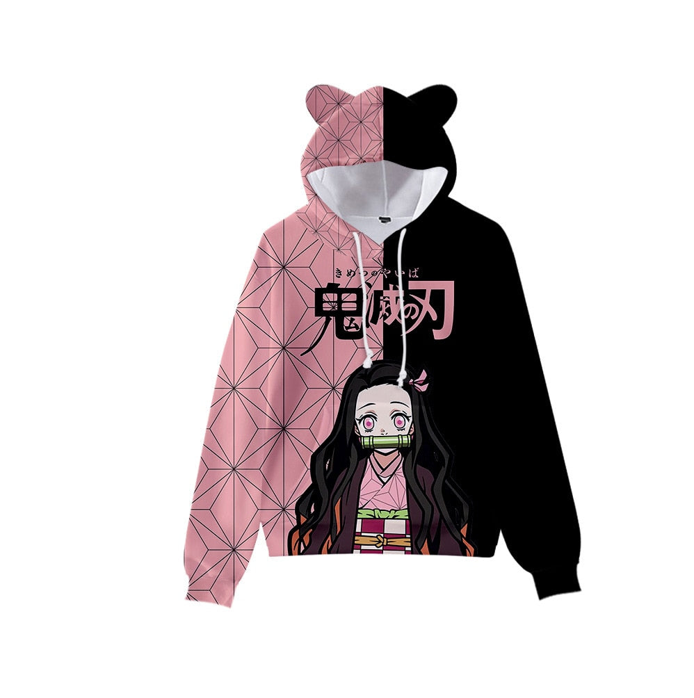 Demon Slayer Cat Ears Hoodie