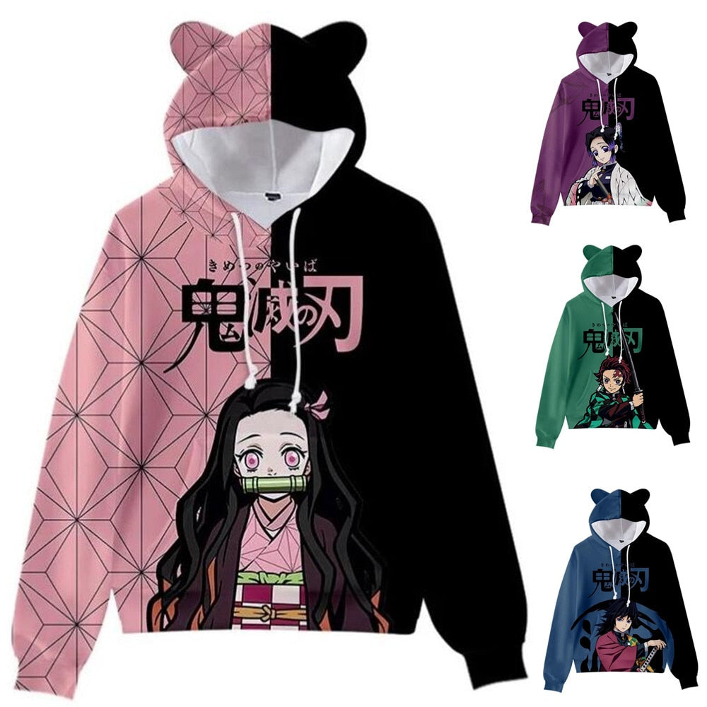 Demon Slayer Cat Ears Hoodie