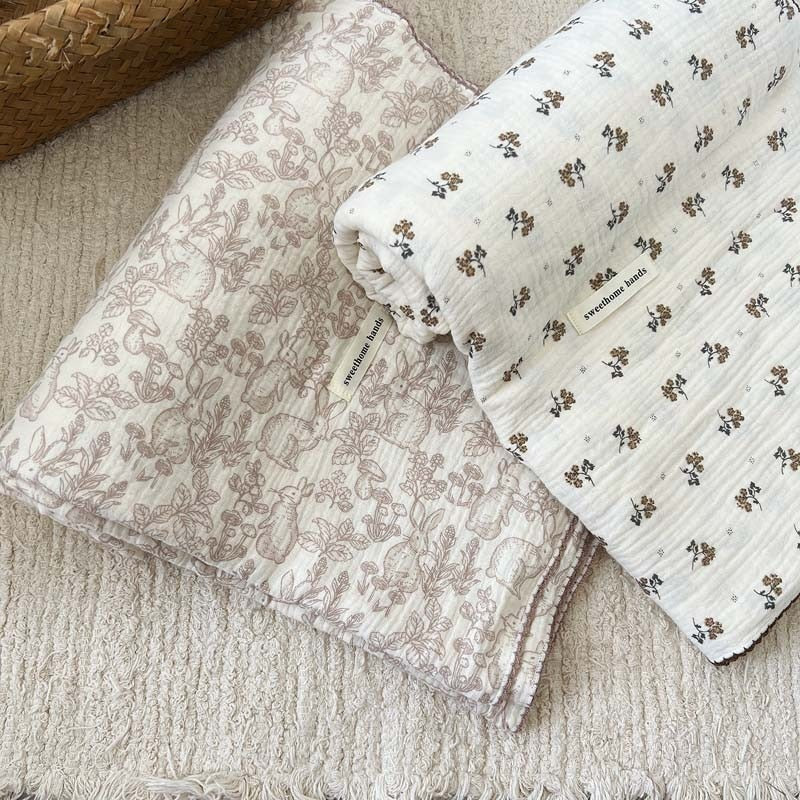 Soft Muslin Vintage Style Matching Baby Blanket & Pillow