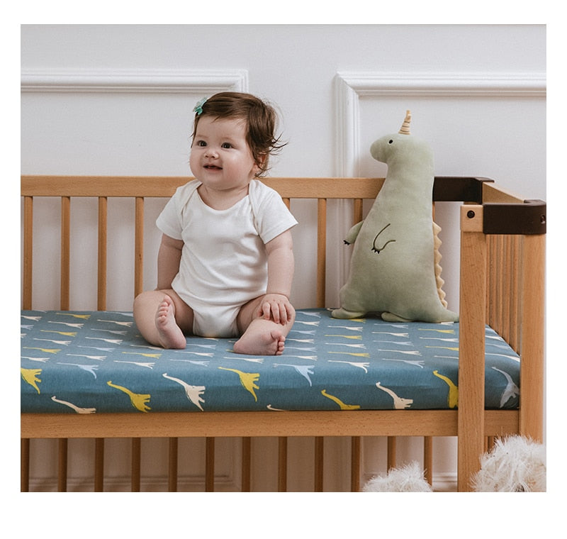 Soft & Breathable 100% Cotton Fitted Sheet for Baby Cot