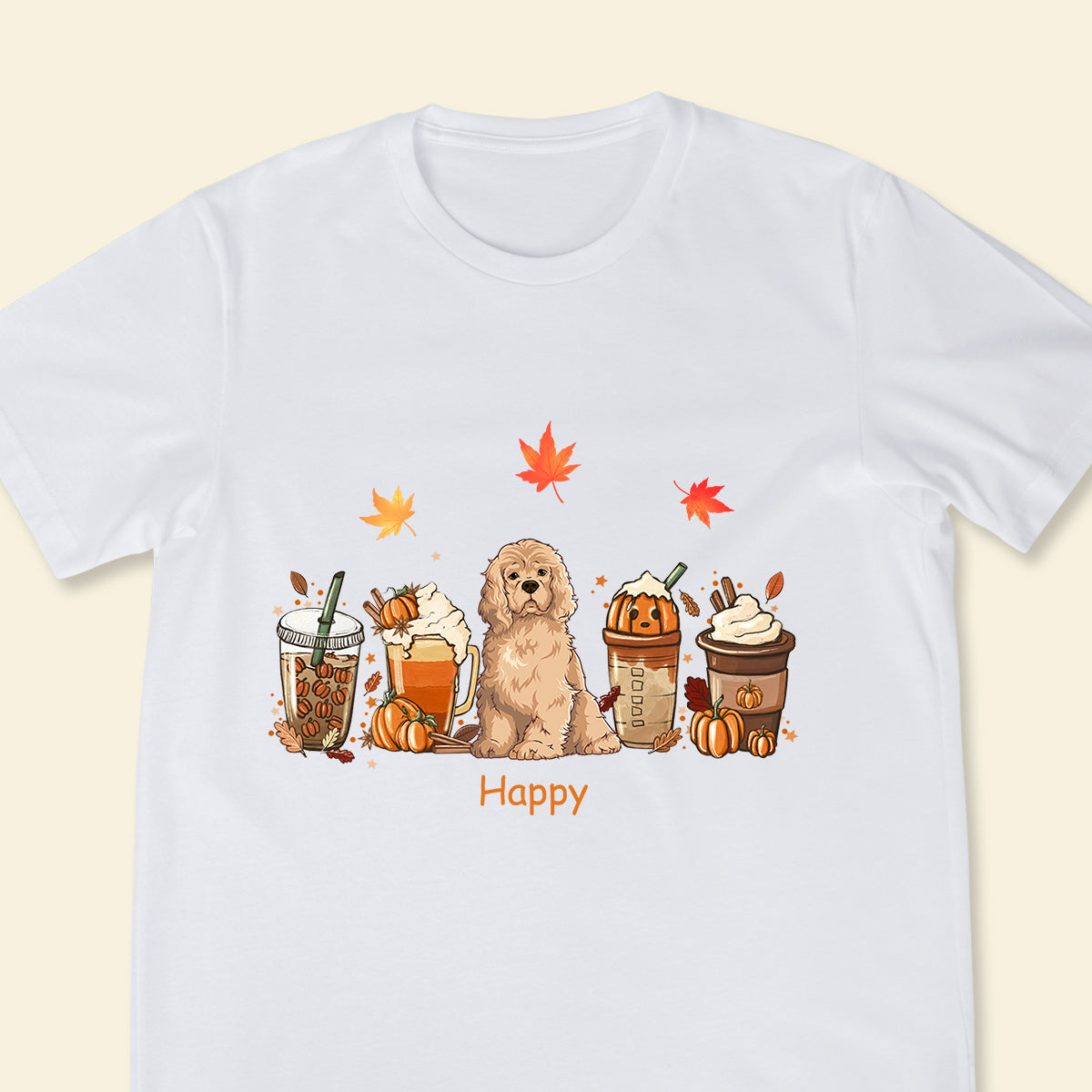 Pumpkin Spice Latte Iced Autumn - Personalized Shirt - Gift For Dog Lovers, Halloween