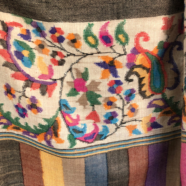 photo of a Kani Palla shawl with floral design