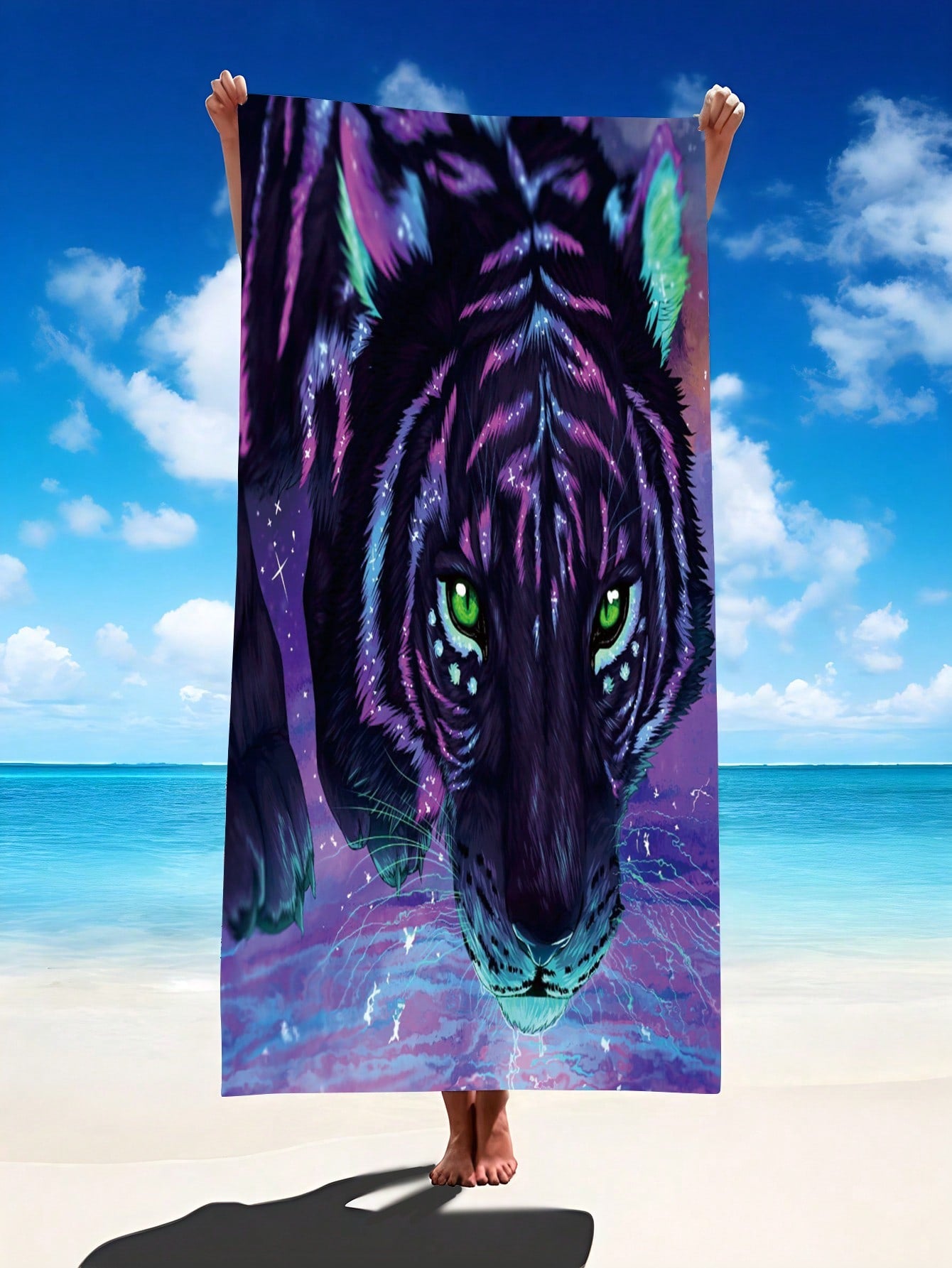 Ultimate Tiger Pattern Beach Towel: Super Absorbent Microfiber Blanket for Travel, Swimming, Yoga, Camping & More - Available in Various Sizes for Adults and Children