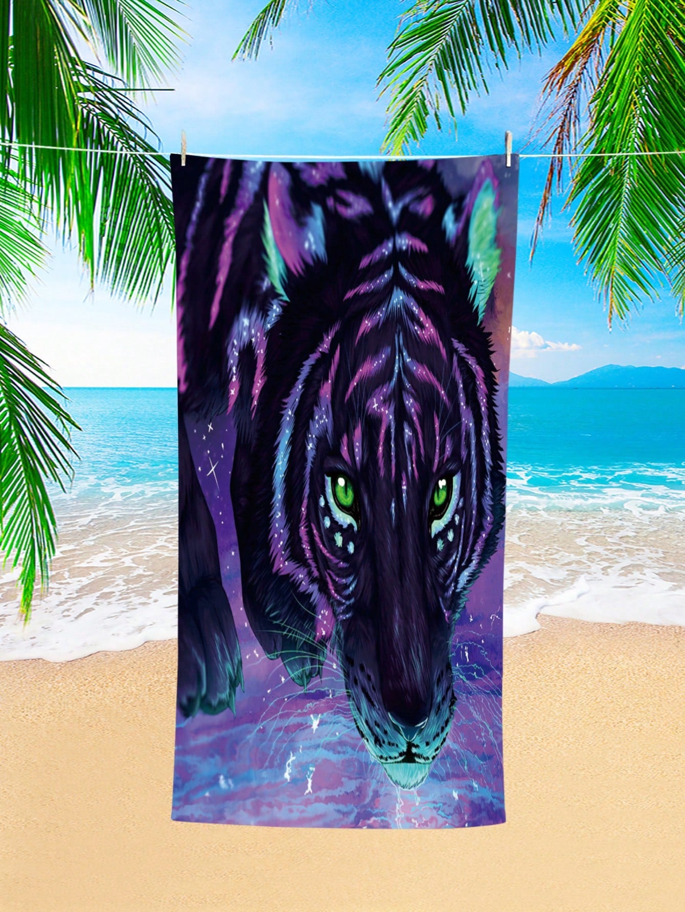 Ultimate Tiger Pattern Beach Towel: Super Absorbent Microfiber Blanket for Travel, Swimming, Yoga, Camping & More - Available in Various Sizes for Adults and Children