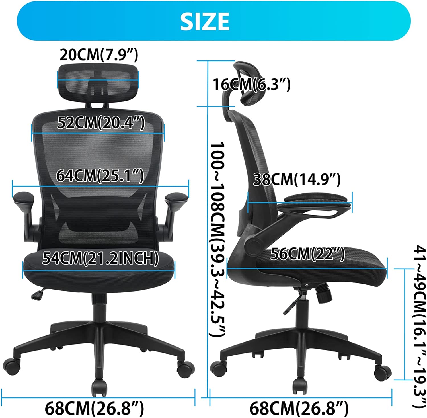 Ergonomic Office Chair Breathable Mesh Desk Chair