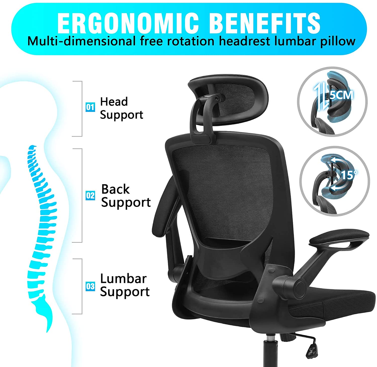 Ergonomic Office Chair Breathable Mesh Desk Chair