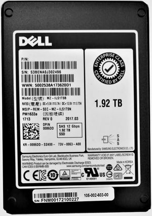 Samsung 1.92 TB PM1633A Solid state drive - 2.5