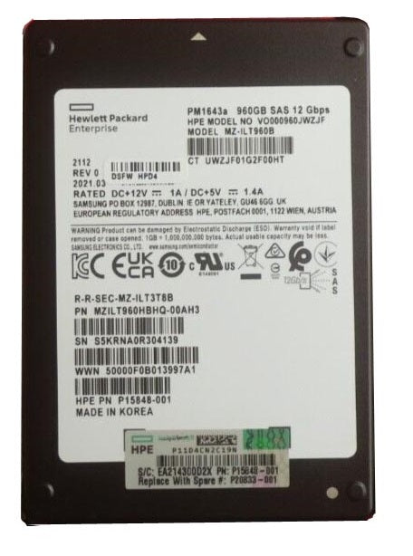 Samsung 960 GB PM1643a Solid state drive - 2.5