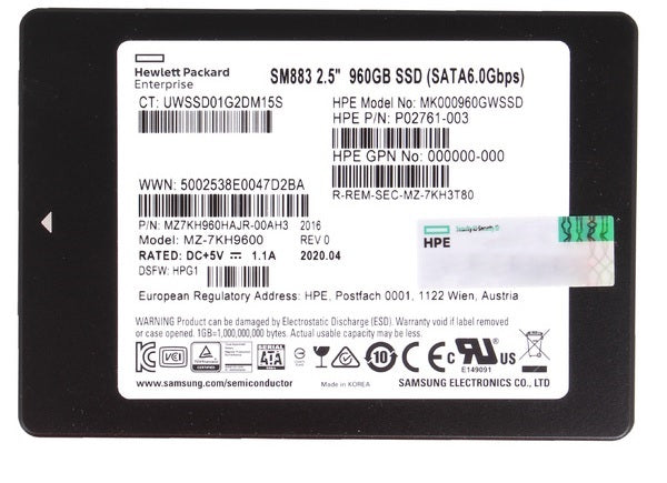 Samsung 960 GB SM883 Solid state drive - 2.5