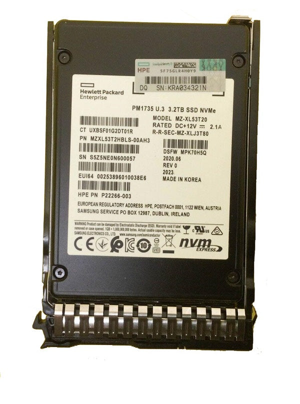 HPE PM1735 3.2 TB Solid state drive - (HHHL) Internal - PCI EXPRESS 3.0 X8 (NVME) - P22266-003 New F/s