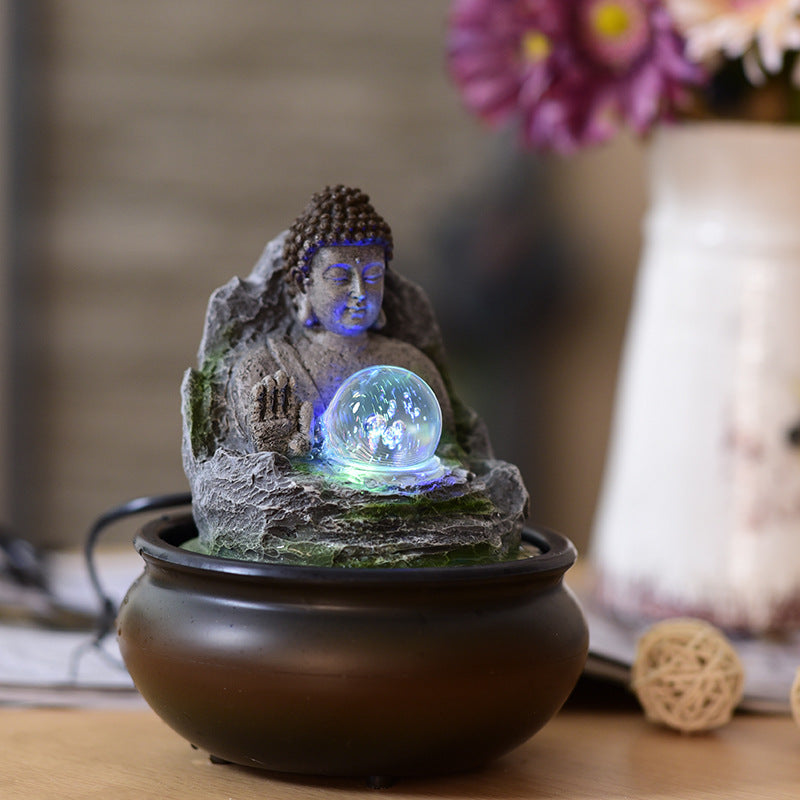 Desktop Rockery Fengshui Wheel Office Small Fountain