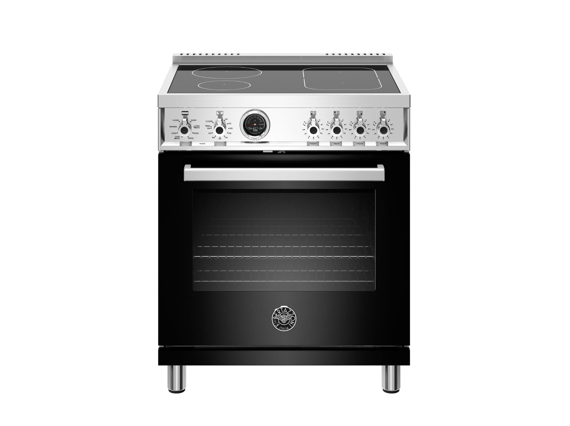 Bertazzoni 30 Inch Professional Series Electric Self Clean Oven With 4 Induction Zones (PROF304INSXT)