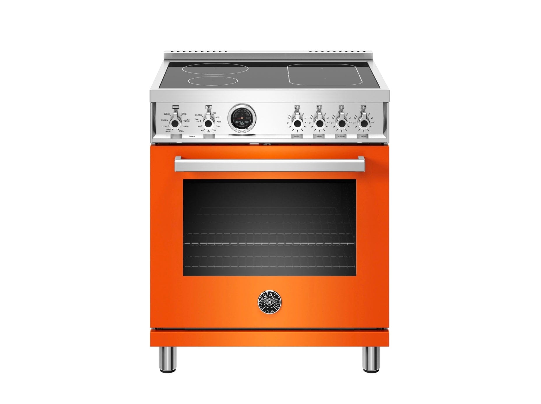 Bertazzoni 30 Inch Professional Series Electric Self Clean Oven With 4 Induction Zones (PROF304INSXT)