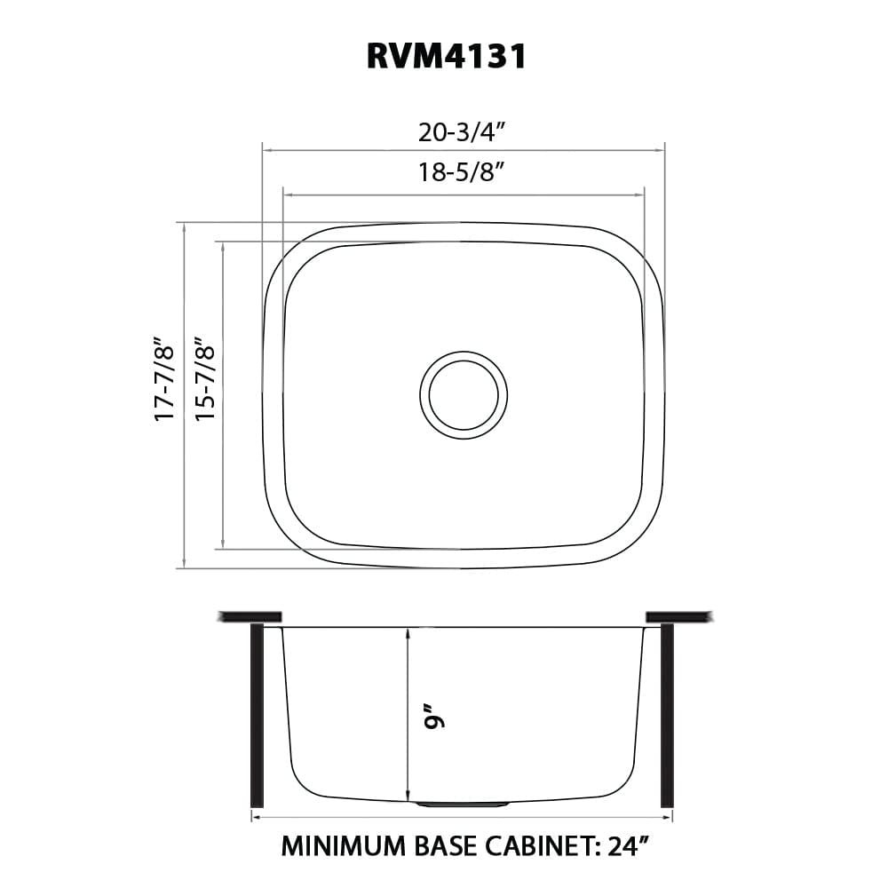 Ruvati 21-inch Undermount 16 Gauge Stainless Steel Kitchen Sink Single Bowl - RVM4131