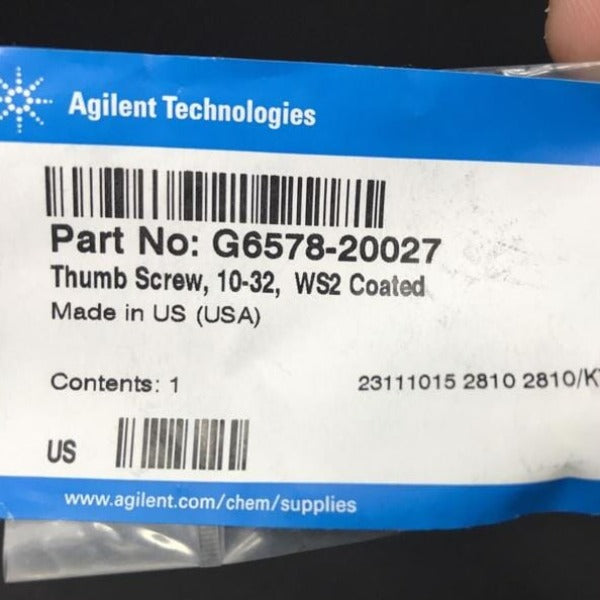 Agilent Thumb Screw 10-32 WS2 Coated