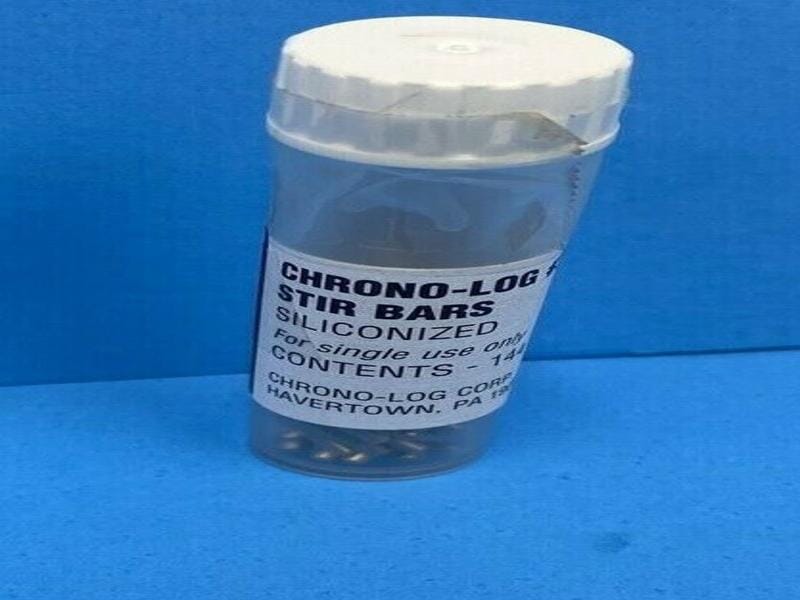 Chrono-Log 370 Magnetic Stir Bars Teflon Coated Sealed Bottle of 144