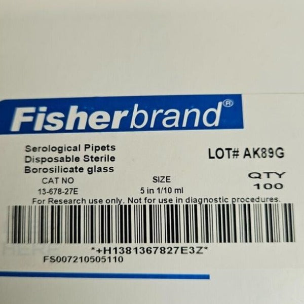 Fisher Scientific Serological Pipette Glass 5 ml Case of 500 Pipets
