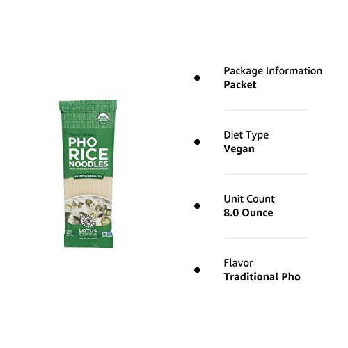 LOTUS FOODS Organic Traditional Pho Rice Noodles, 8 OZ