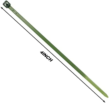 Mini Skater 4 Inch Multi-Color Multi-Purpose Nylon zip Ties (4 inch, 200pcs Dark green)
