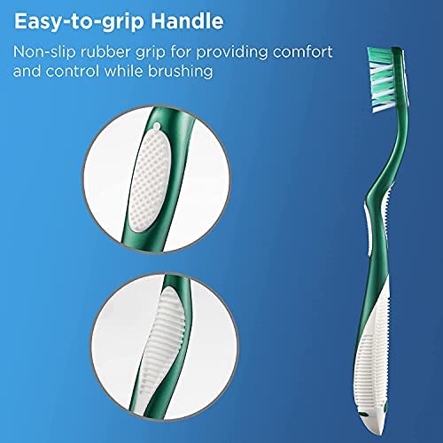 Fremouth Firm Toothbrushes for Adults, Cross Hard Bristles, 6 Count