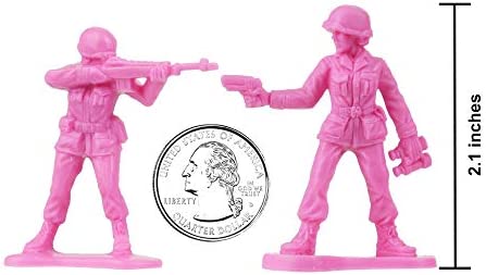 BMC Plastic Army Women - 36pc Pink Female Soldier Figures - Made in USA