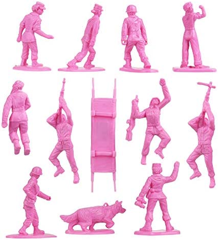 BMC Plastic Army Women - 36pc Pink Female Soldier Figures - Made in USA