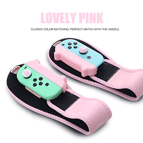 Switch Arm Band, Switch Wrist Strap Compatible with Switch Boxing Games and Switch Just Dance 2021 - Pink (2 Packs)