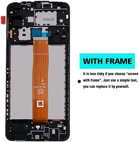 for Samsung Galaxy A12 Screen Replacement with Frame for Samsung a12 a125u Screen Replacement s127dl a125a a125w LCD Display digitizer Touch Screen Assembly with Repair Part Tools 6.5 inch
