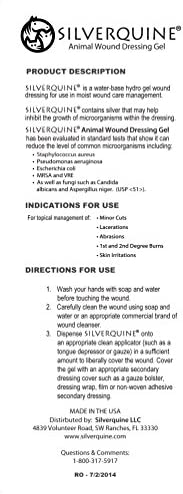 Silverquine Advanced Active Hydrogel Wound and Skin Care for Dogs Cats Horses Protects and Fast Healing from Cuts Hotspot Burns Scratches Skin Irritation Soothing Gel Vet Recommended