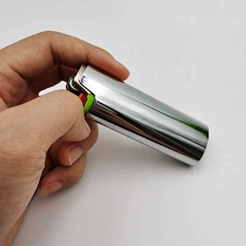 Lucklybestseller Metal Lighter Case Cover Holder , Silver Mirror Surface Lighter Sleeve for BIC Full Size Lighter Type J6