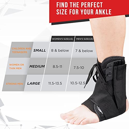 CURECARE Lace Up Ankle Brace for Women, 2022 New Upgraded Ankle Stabilizer Brace with Adjustable Ankle Wrap, Ankle Support for Men, Sprained Ankle, Injury Recovery, Achilles Tendonitis (Small)