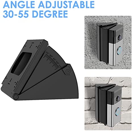 RIOVO Adjustable 30 to 55 Degree Doorbell Angle Mount Compatible with Video Doorbell 1st / 2st / 3st / 4st / (2020 Release), Replacement Angle Adjustment Adapter Mounting Bracket Wedge Kit