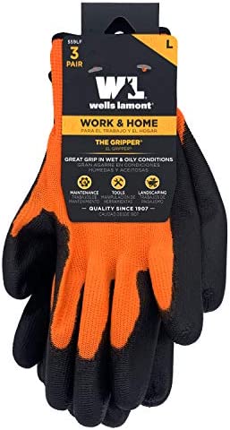 Wells Lamont mens 559lf Work Gloves, Black, Large Pack of 6 US
