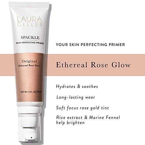 LAURA GELLER NEW YORK Spackle Super-Size - Ethereal Rose Glow - 2 Fl Oz - Skin Perfecting Primer Makeup with Hyaluronic Acid - Long-Wear Foundation Face Primer
