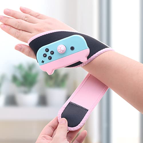 Switch Arm Band, Switch Wrist Strap Compatible with Switch Boxing Games and Switch Just Dance 2021 - Pink (2 Packs)