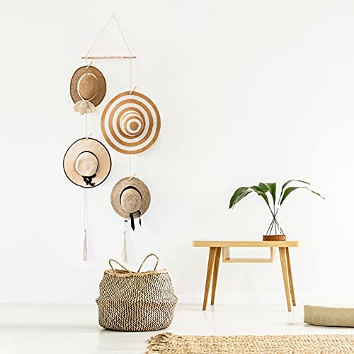 Hat Organizer | Hat Wall Hanging | Boho Hats Decor | Hat Rack for Display | Hat Hanger for Wall Storage | Bohemian Cap Holder | Womens Hat Hangers | Wide Brim and Fedora Hats Display