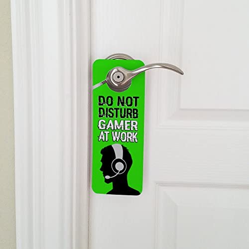 Graphics and More Do Not Disturb Gamer at Work Boy Male Man Plastic Door Knob Hanger Sign