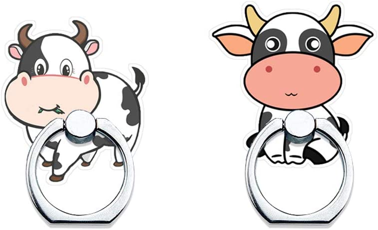 Cell Phone Ring Holder Stand, 360 Degree Rotation Universal Finger Ring Kickstand Cute Cow Phone Grip Compatible with iPhone, Samsung, LG, Sony, HTC and More