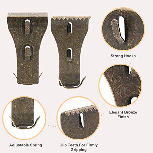 Brick Wall Clips Hooks Fastener - Coideal 12 PCS Metal Brick Hangers Hook Clip for Outdoor Hanging Pictures Lights Wreaths Stockings Garland No Drill, Fit Brick 2 1/5 to 2 1/2 Inch (Bronze)