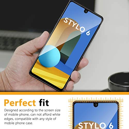 [3 Pack] UniqueMe Screen Protector compatible for LG Stylo 6 Tempered Glass [Full Coverage] Edge to Edge Protection [Case Friendly] - Black