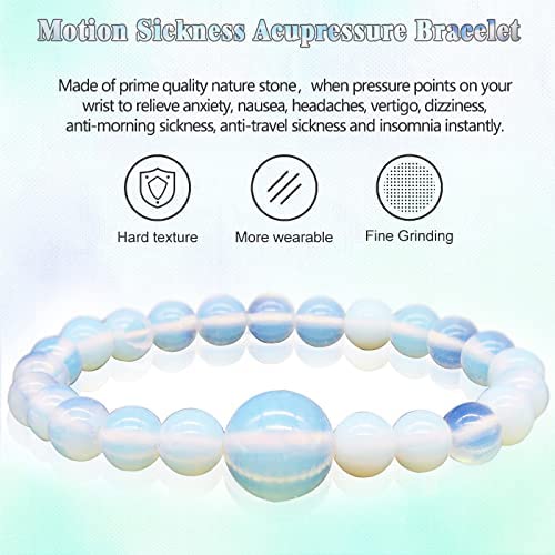 Anti Motion Sickness Bands, Nausea Wristband, Morning Sickness Nausea Relief, Adjustable Acupressure Bracelet for Sea Car Travel Sickness, Push Bead Into Wrist, Helps Vertigo, Relieves Dizziness