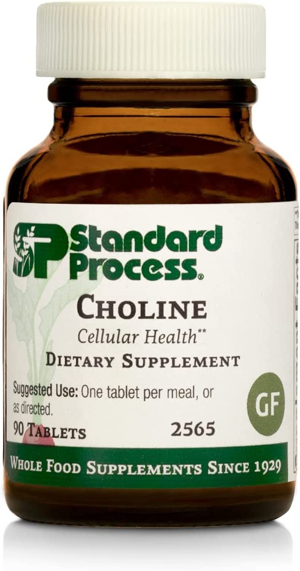 Standard Process Choline - Liver Support, Gallbladder Support, and Nervous System Supplement with Choline Bitartrate and Honey - 90 Tablets