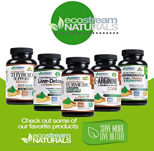 ecostream Naturals Natural Night-Time Support Muscle Relax PM - Over 2,300 Milligrams Strength - Ease Night Time Capsules Rest Support with Magnesium, Ashwaganha, Valerian, Passion Flower