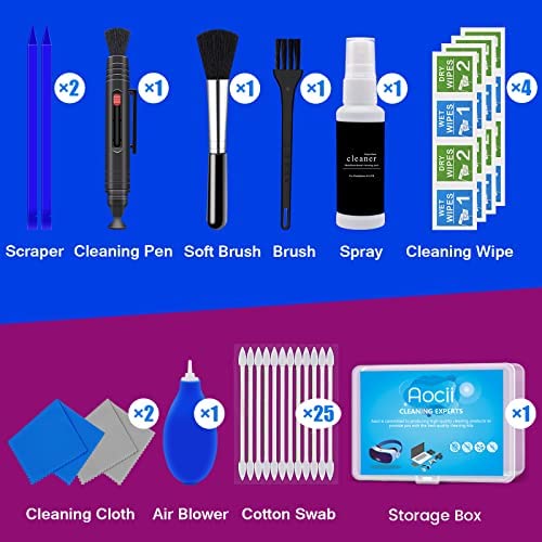 VR Headset Cleaning Kit, VR Lens Cleaner, Lens Pen Cleaner Kit for Oculus Quest 2/Hololens 2/Xbox/PS4/Wii, Cleaning kit for Camera Game Controller VR Accessories, Phone Cleaning Kit, AR Cleaner