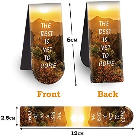 Magnetic Bookmarks,46PCS Inspirational Slogan Nature Scenery Pattern Bookmarks, Encourage Yourself Book Mark for Book Lovers,Women, Man, Kids,Gift, Tudents, Teachers, School, Home(2.4 x 1 inch)