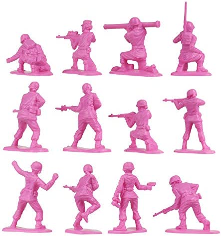 BMC Plastic Army Women - 36pc Pink Female Soldier Figures - Made in USA